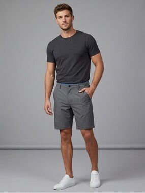 NWT Denali Men's Heather Gray Walking Shorts Size 34 Waist, 4-way stretch hybrid